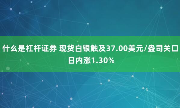 什么是杠杆证券 现货白银触及37.00美元/盎司关口 日内涨1.30%