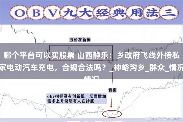 哪个平台可以买股票 山西静乐：乡政府飞线外接私家电动汽车充电，合规合法吗？_神峪沟乡_群众_情况