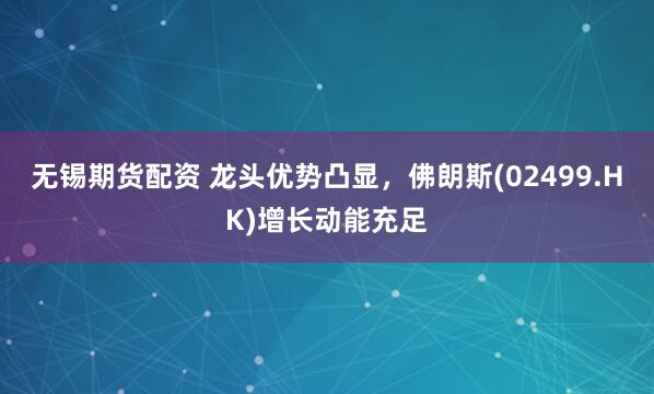 无锡期货配资 龙头优势凸显，佛朗斯(02499.HK)增长动能充足